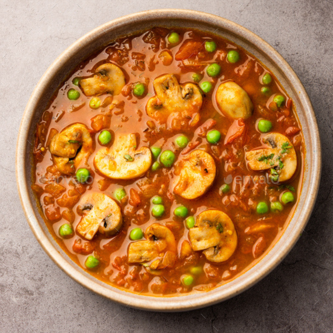 Mushroom Green Peas Masala